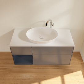 Тумба под раковину Villeroy & Boch Finion 120х50,1 см с подсветкой МДФ антрацит матовый лак/стекло белое матовое F941HGGK