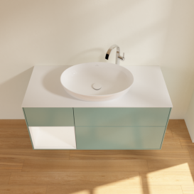 Тумба под раковину Villeroy & Boch Finion 120х50,1 см с подсветкой МДФ оливковый матовый лак/стекло белое матовое F941MTGM