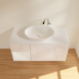 Тумба под раковину Villeroy & Boch Finion 120х50,1 см с подсветкой МДФ глянцевый белый лак/стекло белое матовое G941GFGF