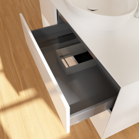 Тумба под раковину Villeroy & Boch Finion 120х50,1 см с подсветкой МДФ глянцевый белый лак/стекло белое матовое G941GFGF