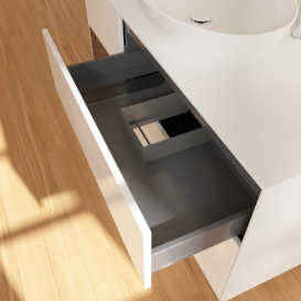 Тумба під раковину Villeroy & Boch Finion 120х50,1 см з підсвіткою МДФ білий глянцевий лак/скло біле матове G941GNGF