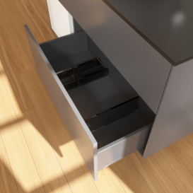 Тумба под раковину Villeroy & Boch Finion 120х50,1 см с подсветкой МДФ антрацит матовый лак/стекло черное матовое G942MTGK