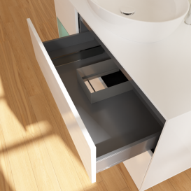 Тумба под раковину Villeroy & Boch Finion 120х50,1 см с подсветкой МДФ глянцевый белый лак/стекло белое матовое G941GMGF