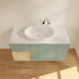 Тумба под раковину Villeroy & Boch Finion 120х50,1 см с подсветкой МДФ оливковый матовый лак/стекло белое матовое G941PCGM