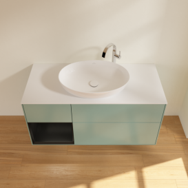 Тумба под раковину Villeroy & Boch Finion 120х50,1 см с подсветкой МДФ оливковый матовый лак/стекло белое матовое G941PDGM