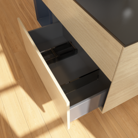 Тумба под раковину Villeroy & Boch Finion 120х50,1 см с подсветкой МДФ шпон дуба/стекло черное матовое G942HGPC