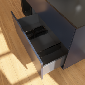 Тумба под раковину Villeroy & Boch Finion 120х50,1 см с подсветкой МДФ темно-синий матовый лак/стекло черное матовое G942PDHG