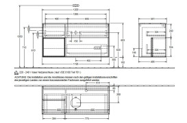 Тумба под раковину Villeroy & Boch Finion 120х50,1 см с подсветкой МДФ шпон дуба/стекло черное матовое G942PDPC