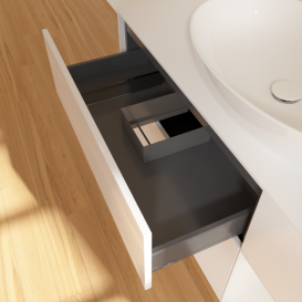 Тумба под раковину Villeroy & Boch Finion 120х50,1 см с подсветкой МДФ глянцевый белый лак/стекло белое матовое F951GFGF