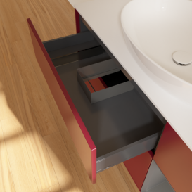 Тумба под раковину Villeroy & Boch Finion 120х50,1 см с подсветкой МДФ пион матовый лак/стекло белое матовое F951GKHB