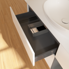 Тумба под раковину Villeroy & Boch Finion 120х50,1 см с подсветкой МДФ белый матовый лак/стекло белое матовое F951GKMT