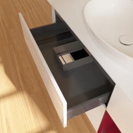 Тумба под раковину Villeroy & Boch Finion 120х50,1 см с подсветкой МДФ глянцевый белый лак/стекло белое матовое F951HBGF