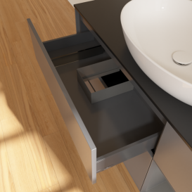 Тумба под раковину Villeroy & Boch Finion 120х50,1 см с подсветкой МДФ антрацит матовый лак/стекло черное матовое F952GKGK