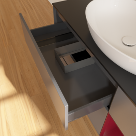 Тумба под раковину Villeroy & Boch Finion 120х50,1 см с подсветкой МДФ антрацит матовый лак/стекло черное матовое F952HBGK