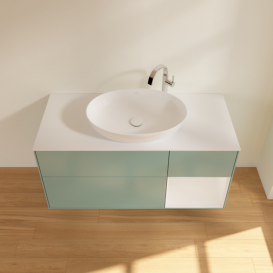 Тумба под раковину Villeroy & Boch Finion 120х50,1 см с подсветкой МДФ оливковый матовый лак/стекло белое матовое F951GFGM