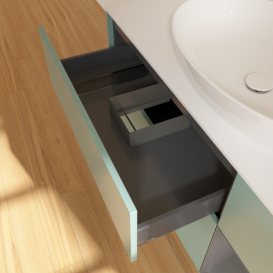 Тумба под раковину Villeroy & Boch Finion 120х50,1 см с подсветкой МДФ оливковый матовый лак/стекло белое матовое F951GKGM