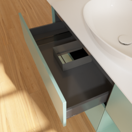 Тумба под раковину Villeroy & Boch Finion 120х50,1 см с подсветкой МДФ оливковый матовый лак/стекло белое матовое F951GMGM