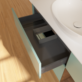 Тумба под раковину Villeroy & Boch Finion 120х50,1 см с подсветкой МДФ оливковый матовый лак/стекло белое матовое F951GNGM