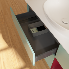 Тумба под раковину Villeroy & Boch Finion 120х50,1 см с подсветкой МДФ оливковый матовый лак/стекло белое матовое F951HBGM