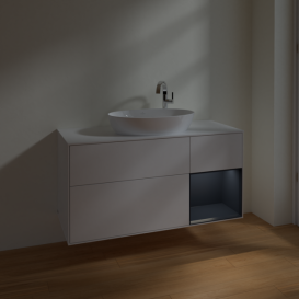 Тумба под раковину Villeroy & Boch Finion 120х50,1 см с подсветкой МДФ глянцевый белый лак/стекло белое матовое F951HGGF