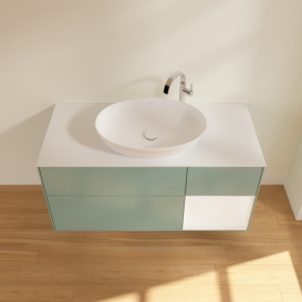 Тумба под раковину Villeroy & Boch Finion 120х50,1 см с подсветкой МДФ оливковый матовый лак/стекло белое матовое F951MTGM