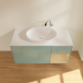 Тумба под раковину Villeroy & Boch Finion 120х50,1 см с подсветкой МДФ оливковый матовый лак/стекло белое матовое F951PCGM