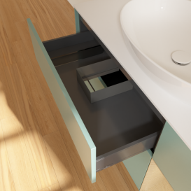 Тумба под раковину Villeroy & Boch Finion 120х50,1 см с подсветкой МДФ оливковый матовый лак/стекло белое матовое F951PCGM