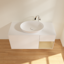 Тумба под раковину Villeroy & Boch Finion 120х50,1 см с подсветкой МДФ белый матовый лак/стекло белое матовое F951PCMT