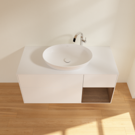 Тумба под раковину Villeroy & Boch Finion 120х50,1 см с подсветкой МДФ белый матовый лак/стекло белое матовое G951GNMT