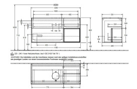 Тумба под раковину Villeroy & Boch Finion 120х50,1 см с подсветкой МДФ антрацит матовый лак/стекло белое матовое G951HFGK