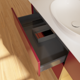 Тумба под раковину Villeroy & Boch Finion 120х50,1 см с подсветкой МДФ пион матовый лак/стекло белое матовое G951HFHB