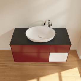 Тумба під раковину Villeroy & Boch Finion 120х50,1 см з підсвічуванням МДФ півонія матовий лак/скло чорне матовеТумба під раковину Villeroy & Boch Finion 120х50,1 см з підсвічуванням МДФ півонія матовий лак/скло G952GFHB