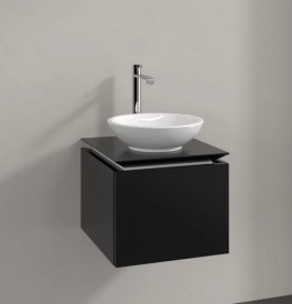 Тумба під раковину Villeroy&Boch Legato 45х50 см МДФ/ДСП чорний матовий лак B56500PD