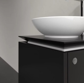 Тумба під раковину Villeroy&Boch Legato 45х50 см МДФ/ДСП чорний матовий лак B56500PD