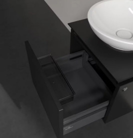 Тумба під раковину Villeroy&Boch Legato 45х50 см МДФ/ДСП чорний матовий лак B56500PD