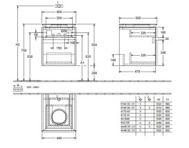 Тумба под раковину Villeroy & Boch Legato 45х50 см ДСП северный дуб B56600VJ