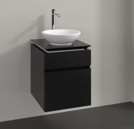 Тумба під раковину Villeroy&Boch Legato 45х50 см МДФ/ДСП чорний матовий лак B56600PD
