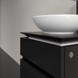 Тумба під раковину Villeroy&Boch Legato 45х50 см МДФ/ДСП чорний матовий лак B56600PD