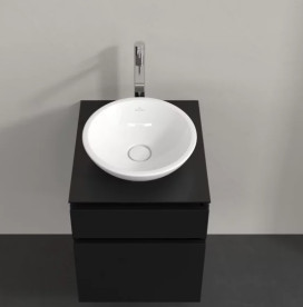 Тумба під раковину Villeroy&Boch Legato 45х50 см МДФ/ДСП чорний матовий лак B56600PD