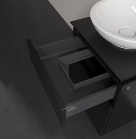 Тумба під раковину Villeroy&Boch Legato 45х50 см МДФ/ДСП чорний матовий лак B56600PD