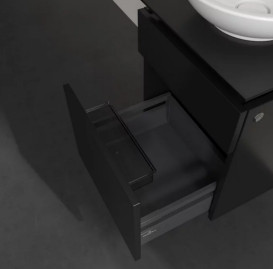 Тумба під раковину Villeroy&Boch Legato 45х50 см МДФ/ДСП чорний матовий лак B56600PD