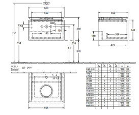 Тумба под раковину Villeroy & Boch Legato 60х50 см ДСП дуб канзас B56700RH