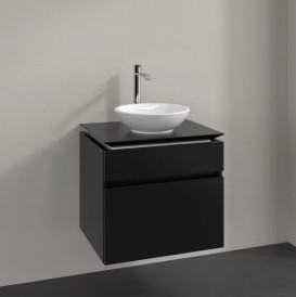 Тумба під раковину Villeroy&Boch Legato 60х50 см МДФ/ДСП чорний матовий лак B56800PD