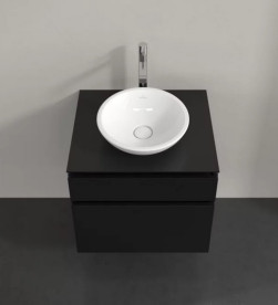 Тумба під раковину Villeroy&Boch Legato 60х50 см МДФ/ДСП чорний матовий лак B56800PD