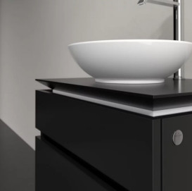 Тумба під раковину Villeroy&Boch Legato 60х50 см МДФ/ДСП чорний матовий лак B56800PD