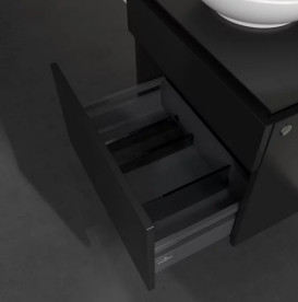 Тумба під раковину Villeroy&Boch Legato 60х50 см МДФ/ДСП чорний матовий лак B56800PD