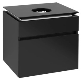 Тумба під раковину Villeroy&Boch Legato 60х50 см МДФ/ДСП чорний матовий лак B56800PD