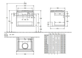 Тумба под раковину Villeroy & Boch Legato 60х50 см ДСП печатный вяз B56800PN
