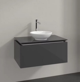 Тумба под раковину Villeroy & Boch Legato 80х50 см МДФ/ДСП глянцевый серый B56900FP