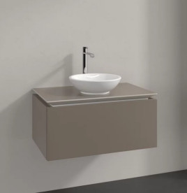 Тумба под раковину Villeroy & Boch Legato 80х50 см ДСП трюфель серый B56900VG